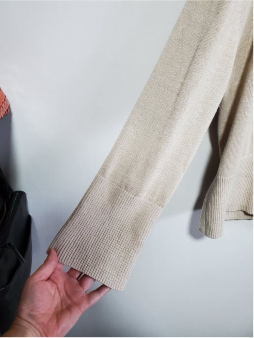 GAP 24/7 Split-Hem Linen Blend Knit Oversized Cardigan Sweater Bedrock Tan Small - Picture 5 of 10